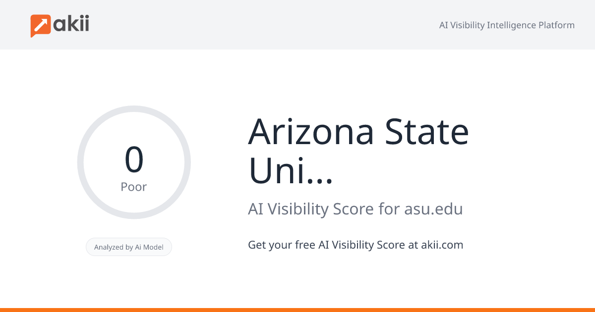 Arizona State University AI Visibility Score