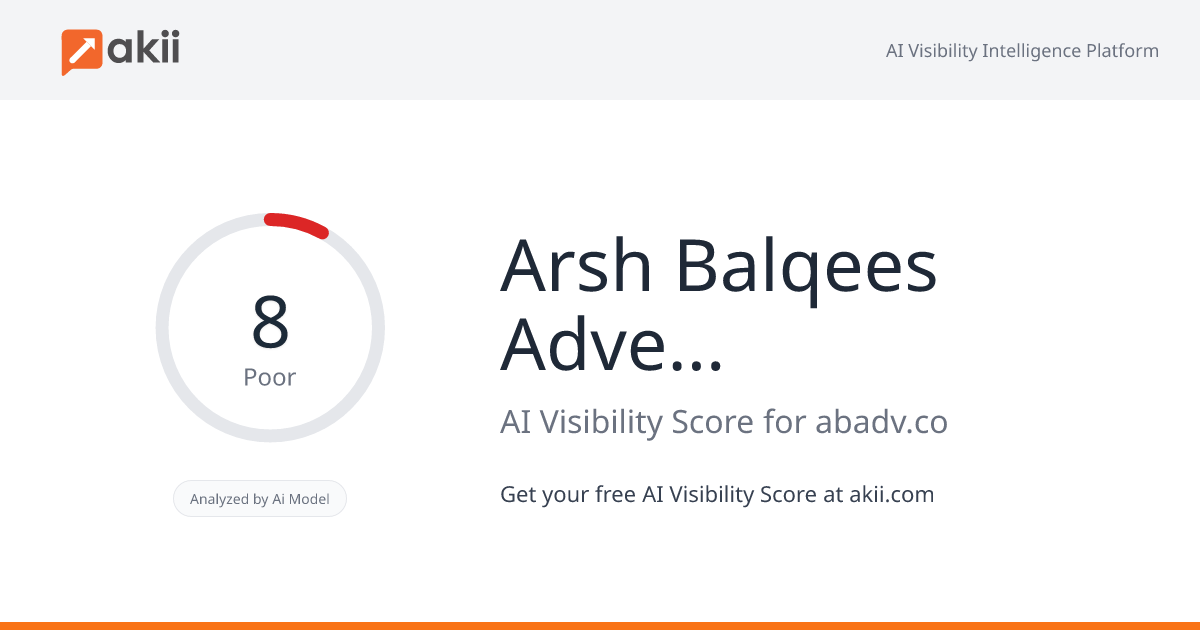 Arsh Balqees Advertising AI Visibility Score