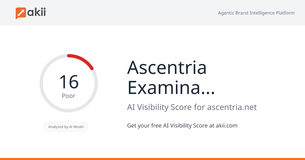 Ascentria Examinations and Tests Preparation Center LLC AI Visibility Score