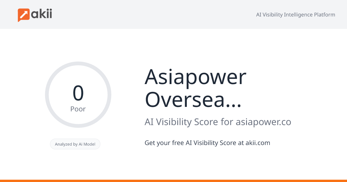 Asiapower Overseas Employment Services AI Visibility Score