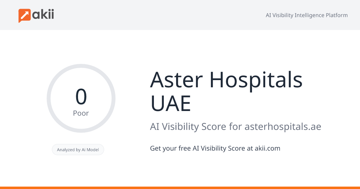 Aster Hospitals UAE AI Visibility Score