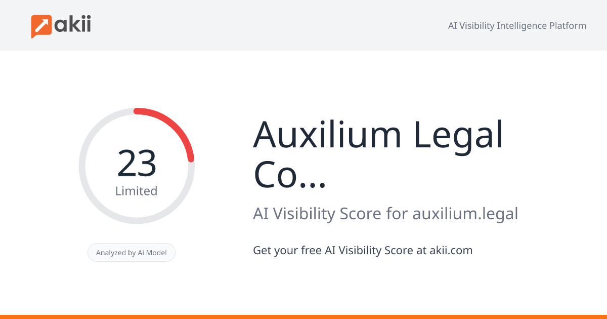 Auxilium Legal Communications AI Visibility Score