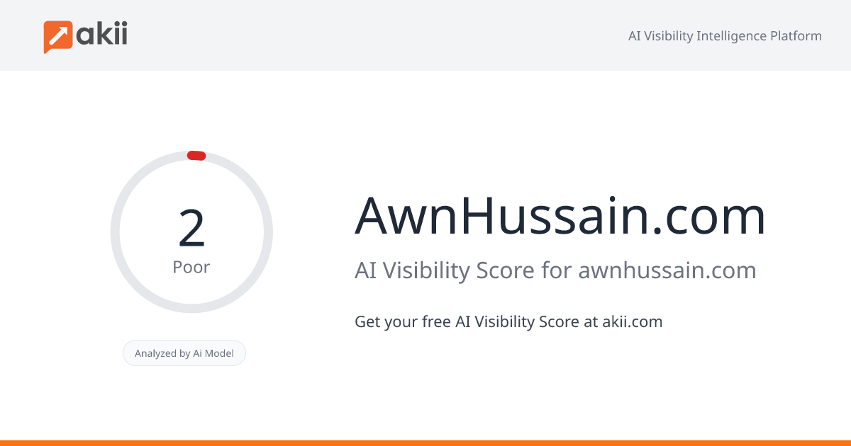 AwnHussain.com AI Visibility Score