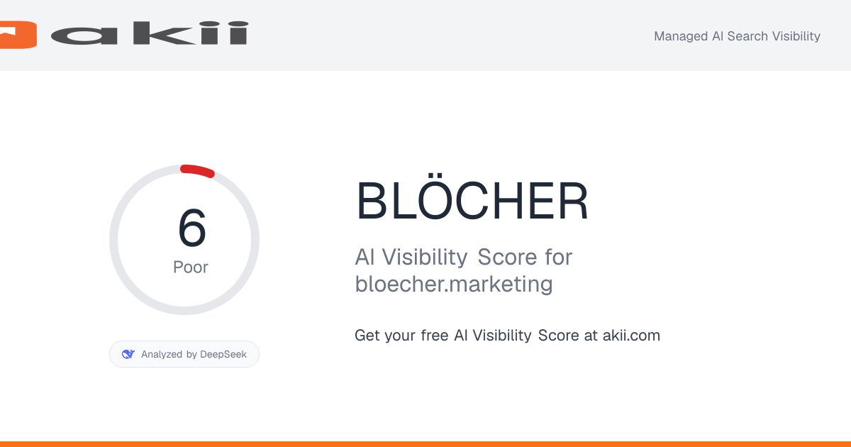 BLÖCHER AI Visibility Score preview