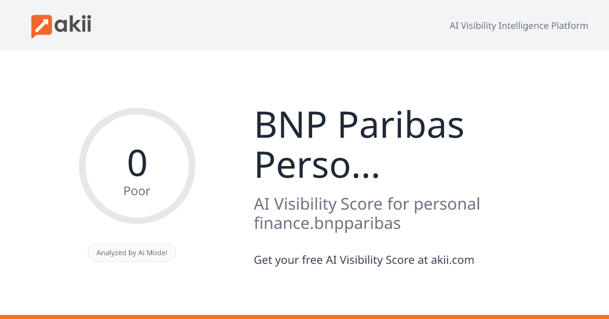 BNP Paribas Personal Finance AI Visibility Score