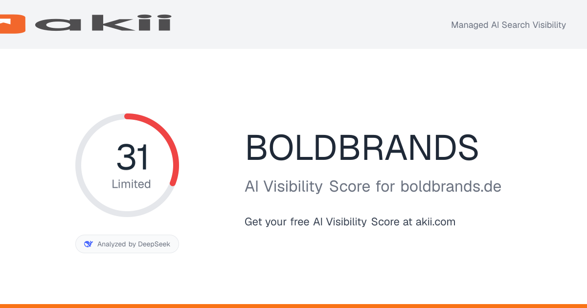 BOLDBRANDS AI Visibility Score preview