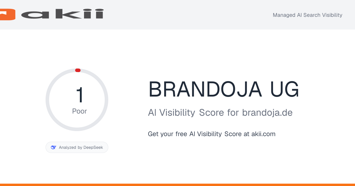 BRANDOJA UG AI Visibility Score preview