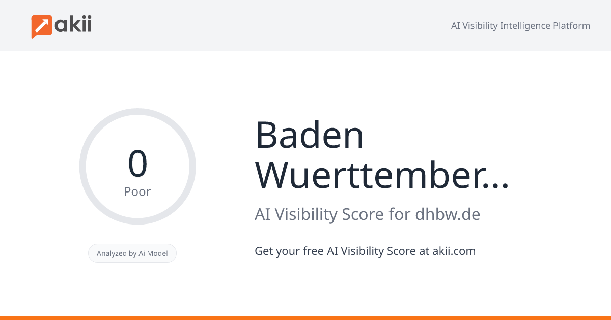 Baden-Wuerttemberg Cooperative State University (DHBW) AI Visibility Score