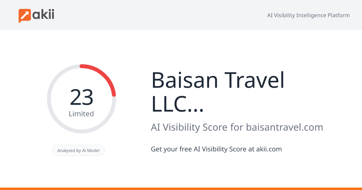 Baisan Travel LLC Dubai AI Visibility Score