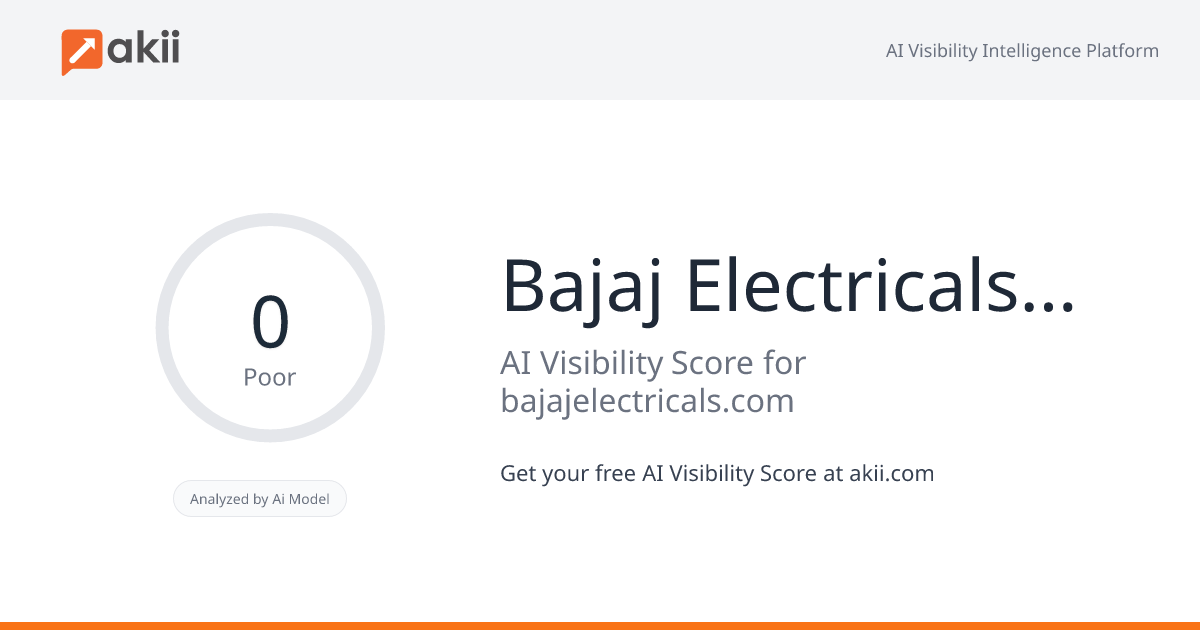Bajaj Electricals Ltd AI Visibility Score