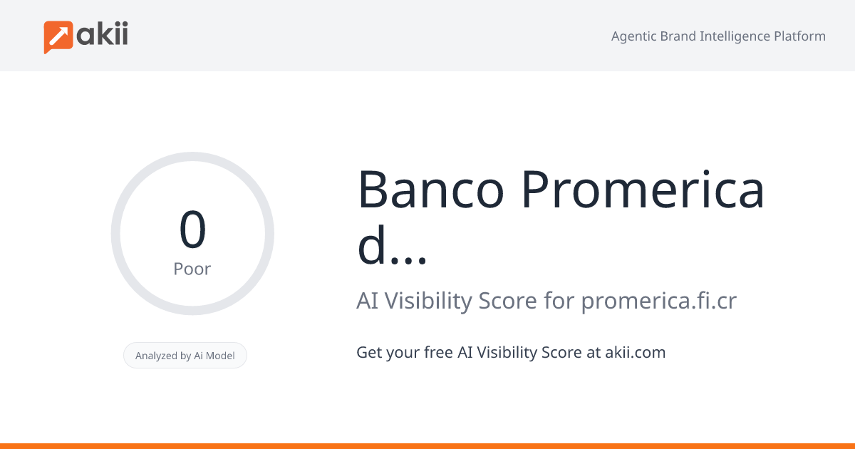 Banco Promerica de Costa Rica S.A. AI Visibility Score