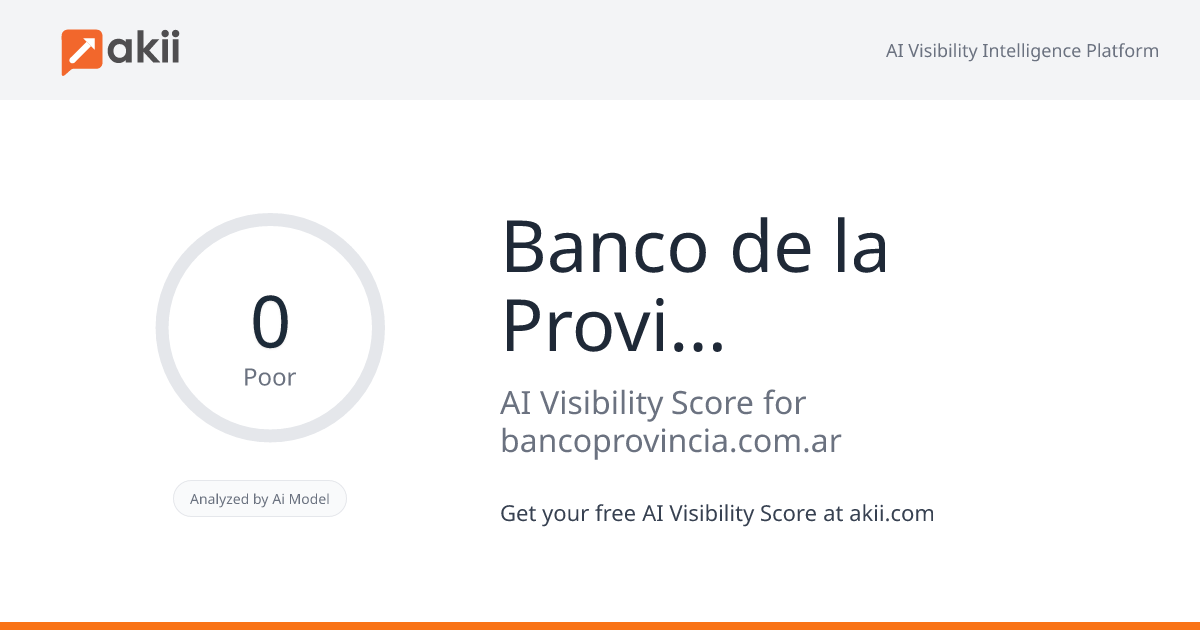 Banco de la Provincia de Buenos Aires AI Visibility Score