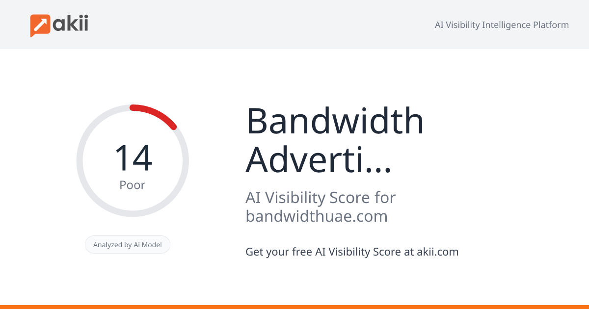 Bandwidth Advertising LLC AI Visibility Score
