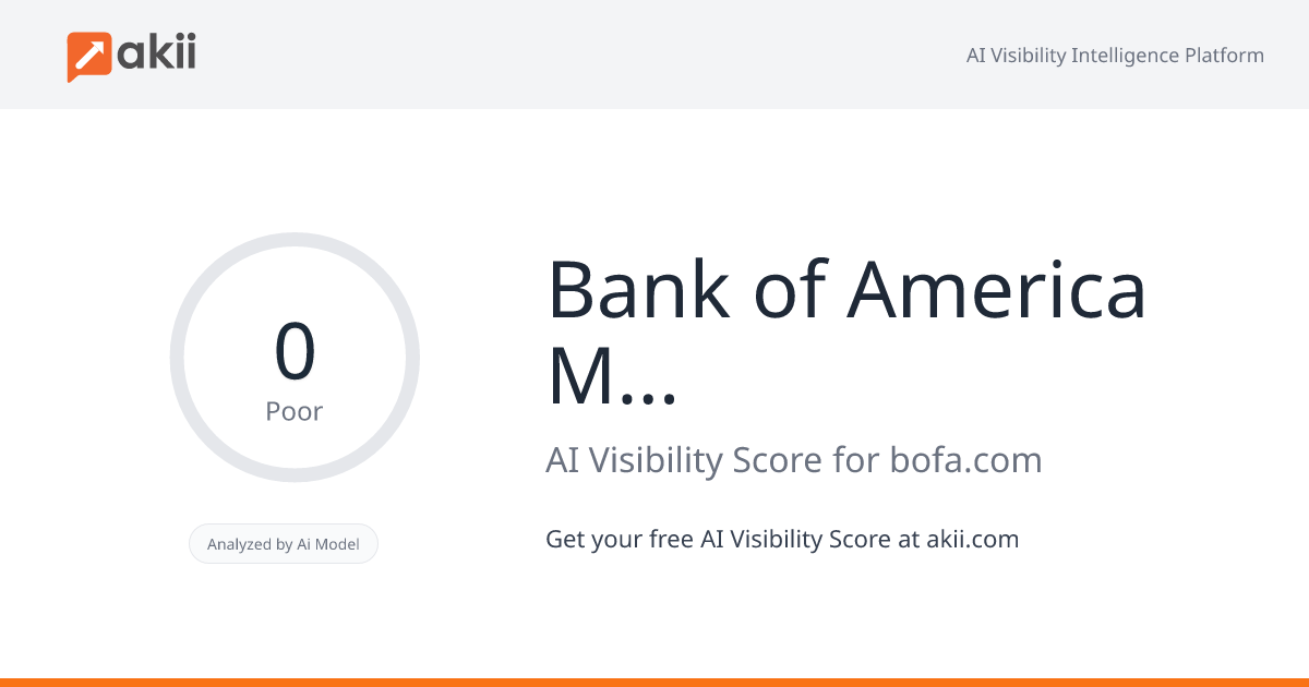 Bank of America Merrill Lynch AI Visibility Score