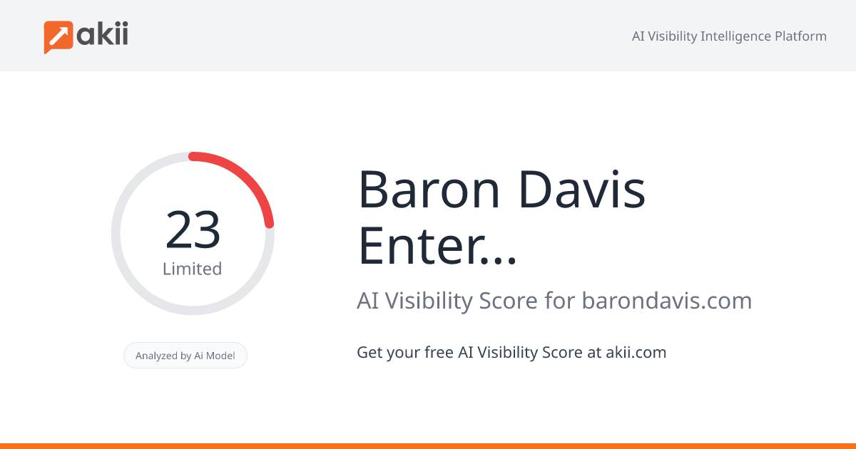 Baron Davis Enterprises AI Visibility Score