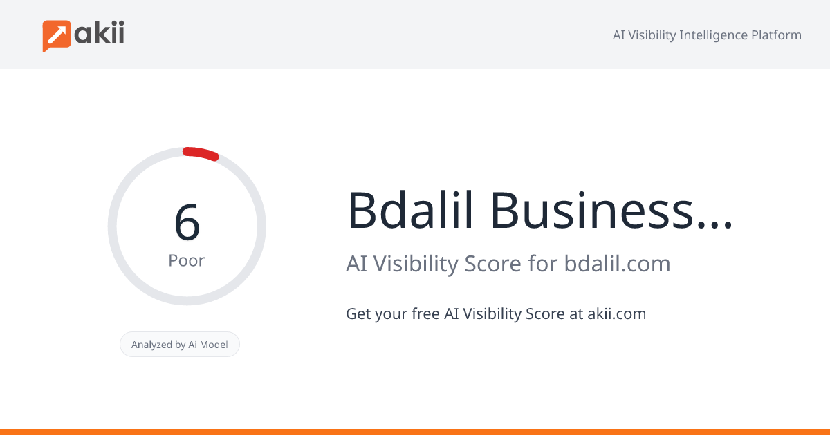 Bdalil - Business Dalil AI Visibility Score