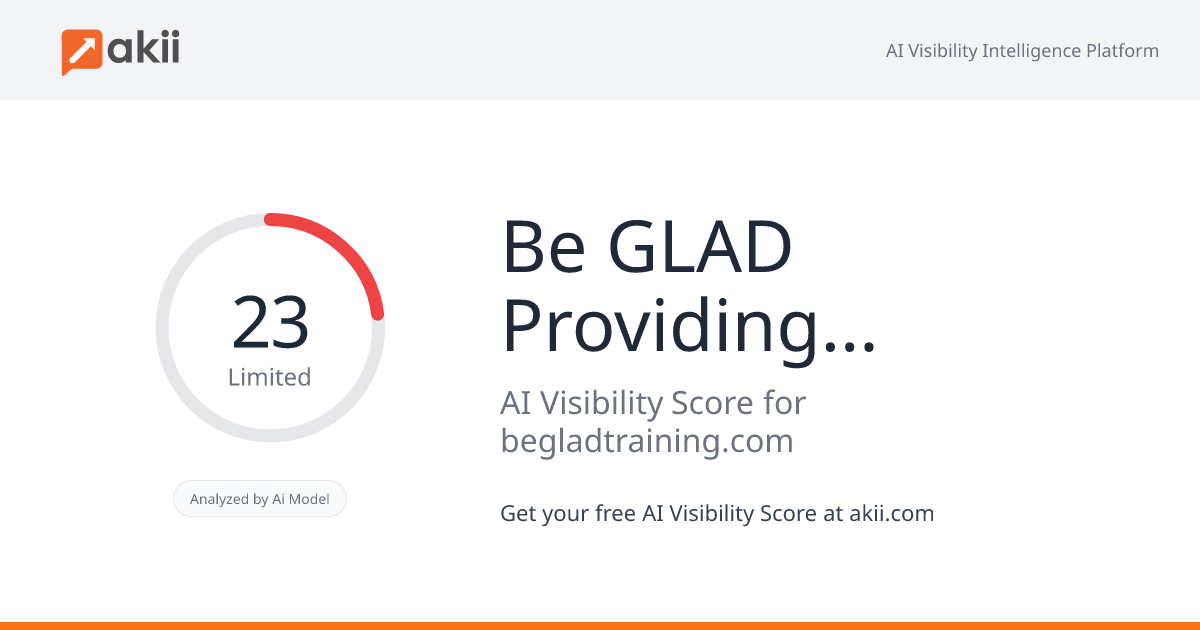 Be GLAD Providing Professional Development AI Visibility Score