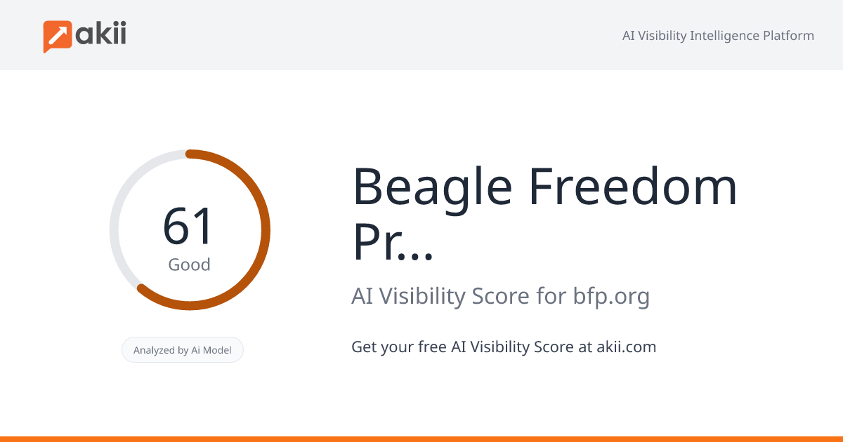 Beagle Freedom Project AI Visibility Score