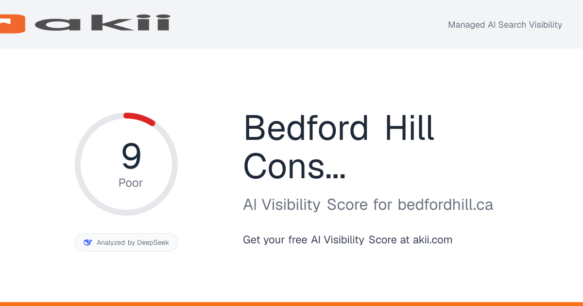 Bedford Hill Consulting AI Visibility Score preview