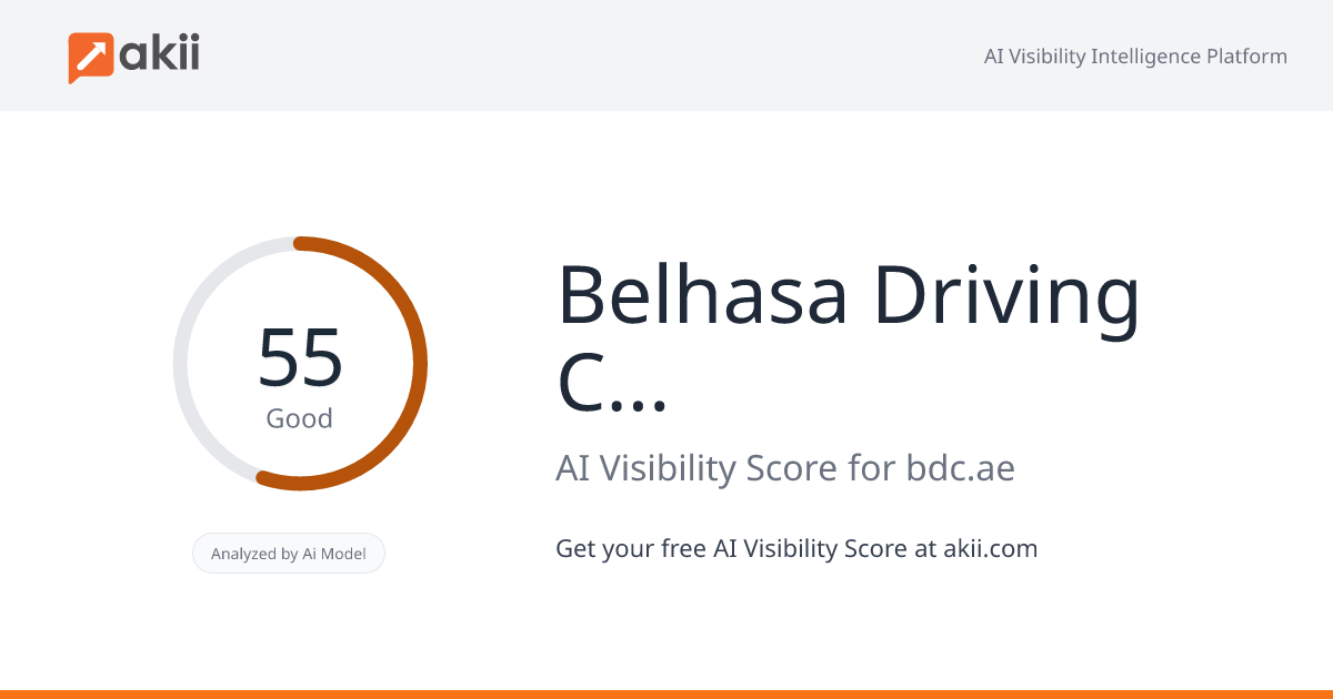 Belhasa Driving Center L.L.C AI Visibility Score