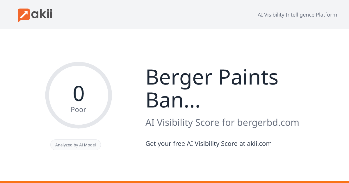 Berger Paints Bangladesh Limited AI Visibility Score