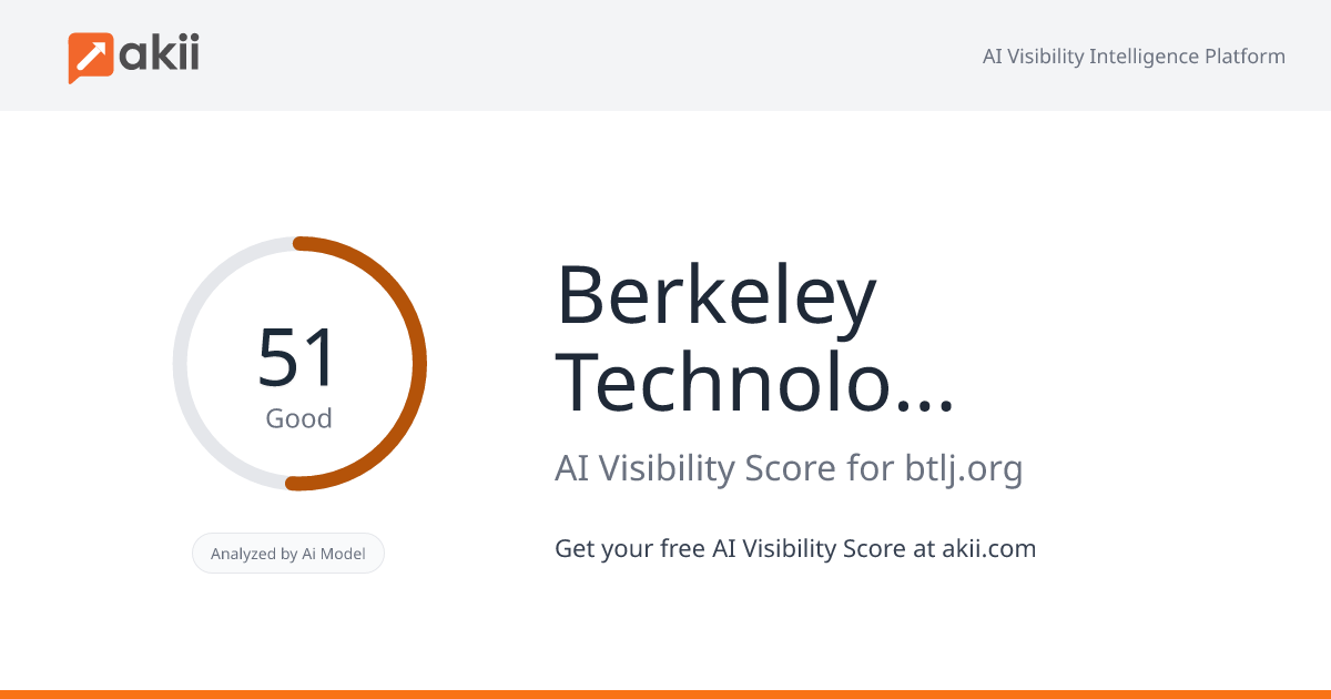 Berkeley Technology Law Journal AI Visibility Score