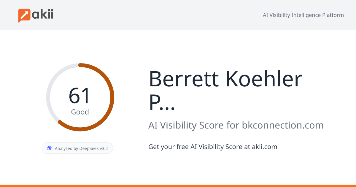 Berrett-Koehler Publishers AI Visibility Score