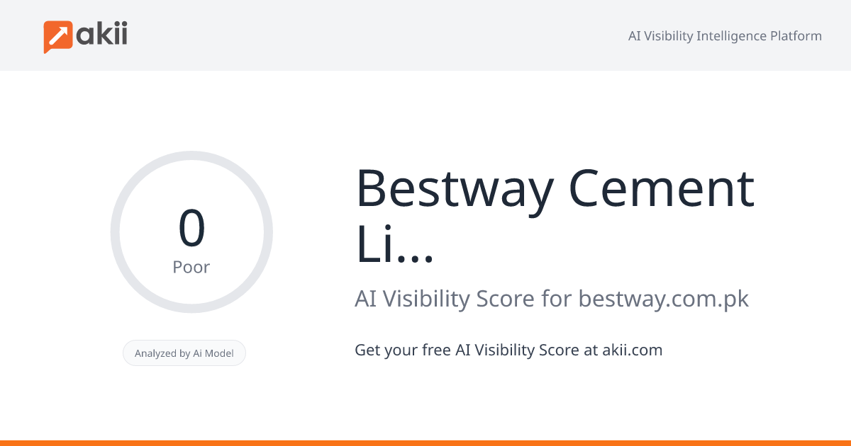 Bestway Cement Limited AI Visibility Score