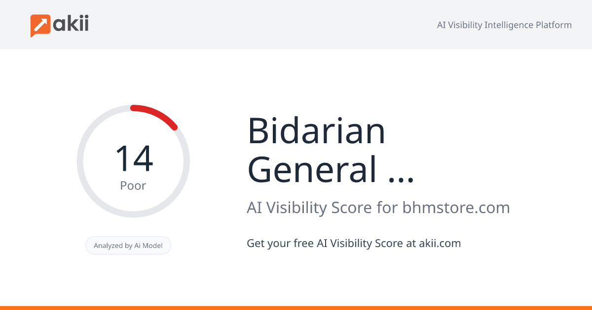 Bidarian General Trading AI Visibility Score