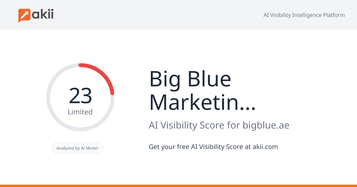Big Blue Marketing Consultancies AI Visibility Score