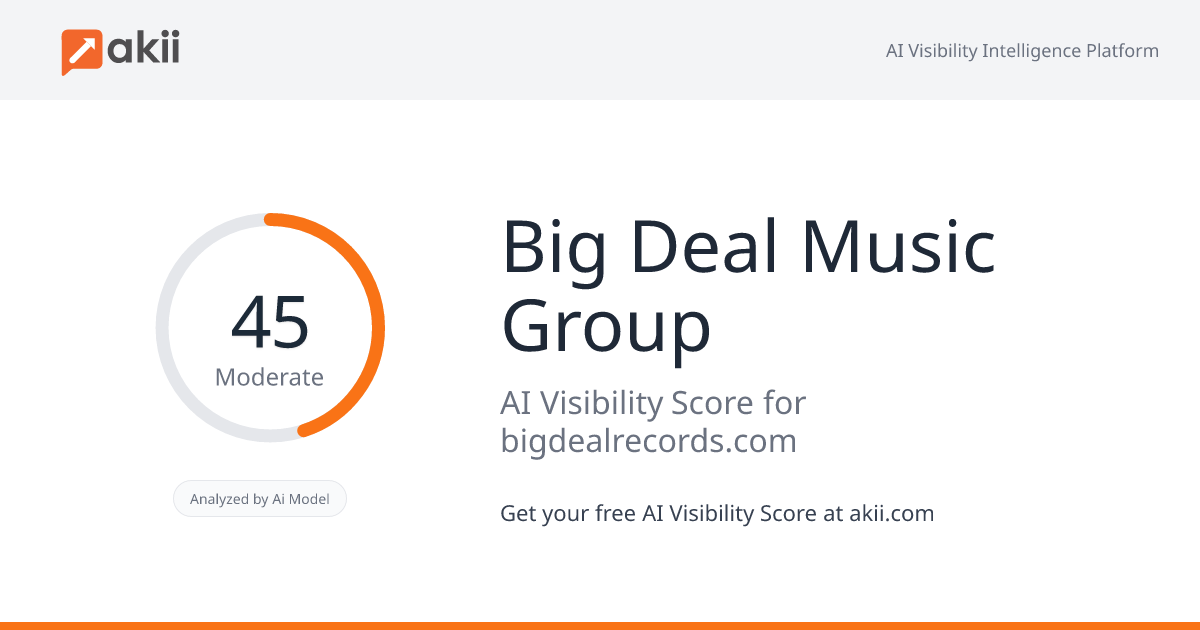 Big Deal Music Group AI Visibility Score