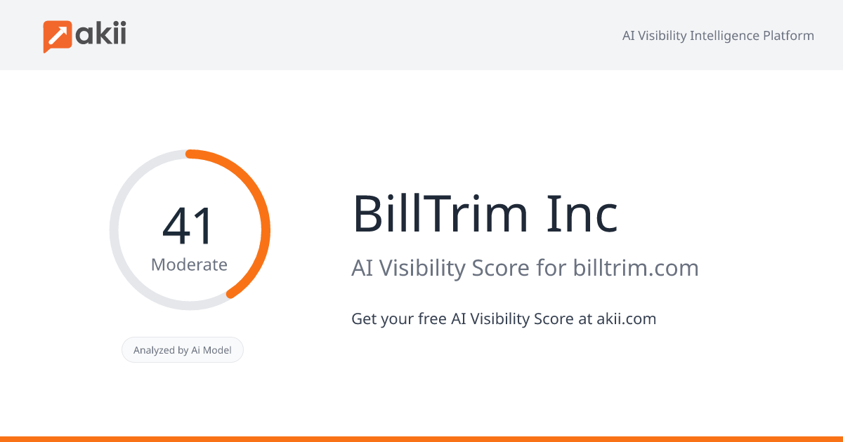 BillTrim Inc AI Visibility Score