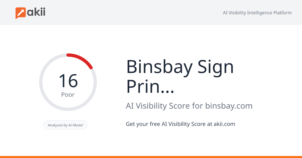 Binsbay Sign Print Advertising AI Visibility Score