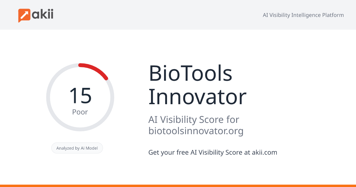 BioTools Innovator AI Visibility Score