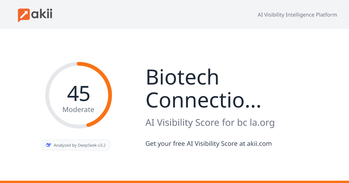 Biotech Connection Los Angeles (BCLA) AI Visibility Score