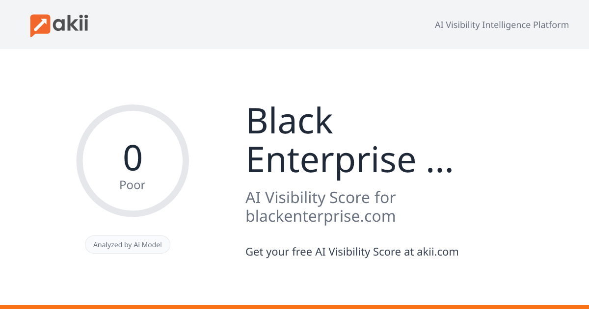 Black Enterprise Magazine AI Visibility Score