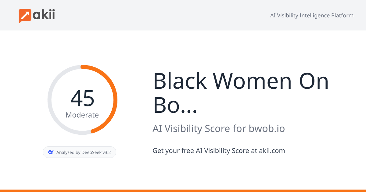Black Women On Boards AI Visibility Score