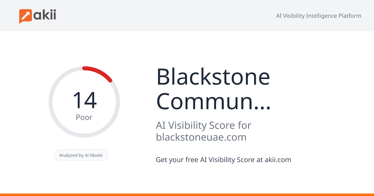 Blackstone Communication AI Visibility Score