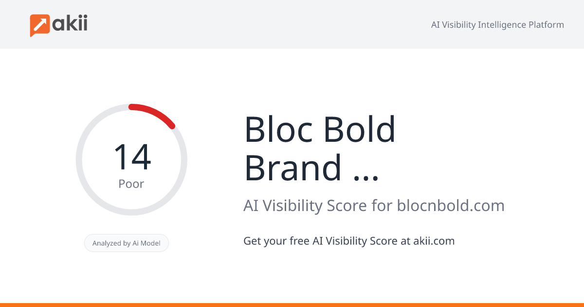 Bloc & Bold Brand Solutions AI Visibility Score
