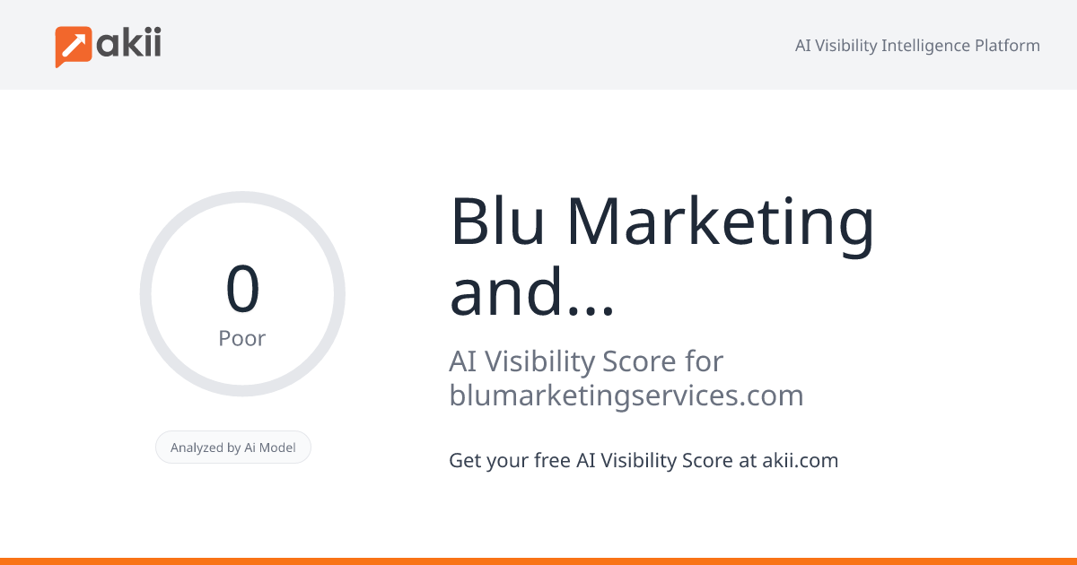 Blu Marketing and Brand Consulting AI Visibility Score