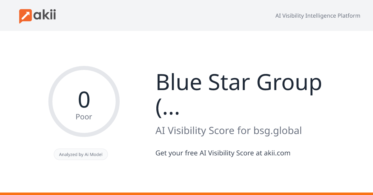 Blue Star Group (BSG) AI Visibility Score
