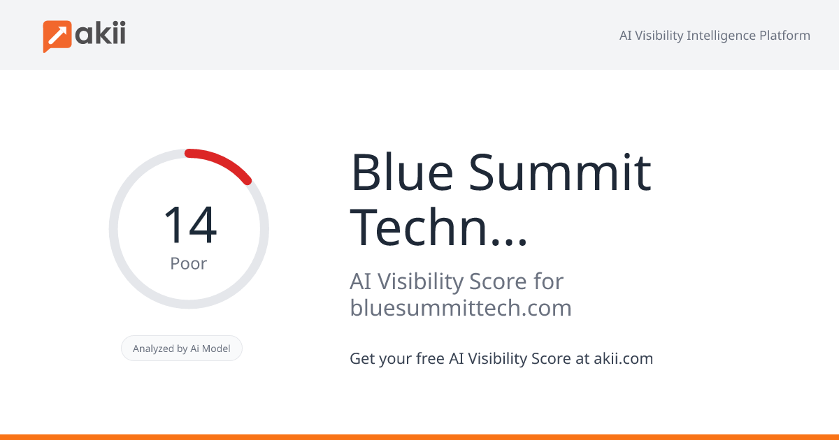 Blue Summit Technologies AI Visibility Score