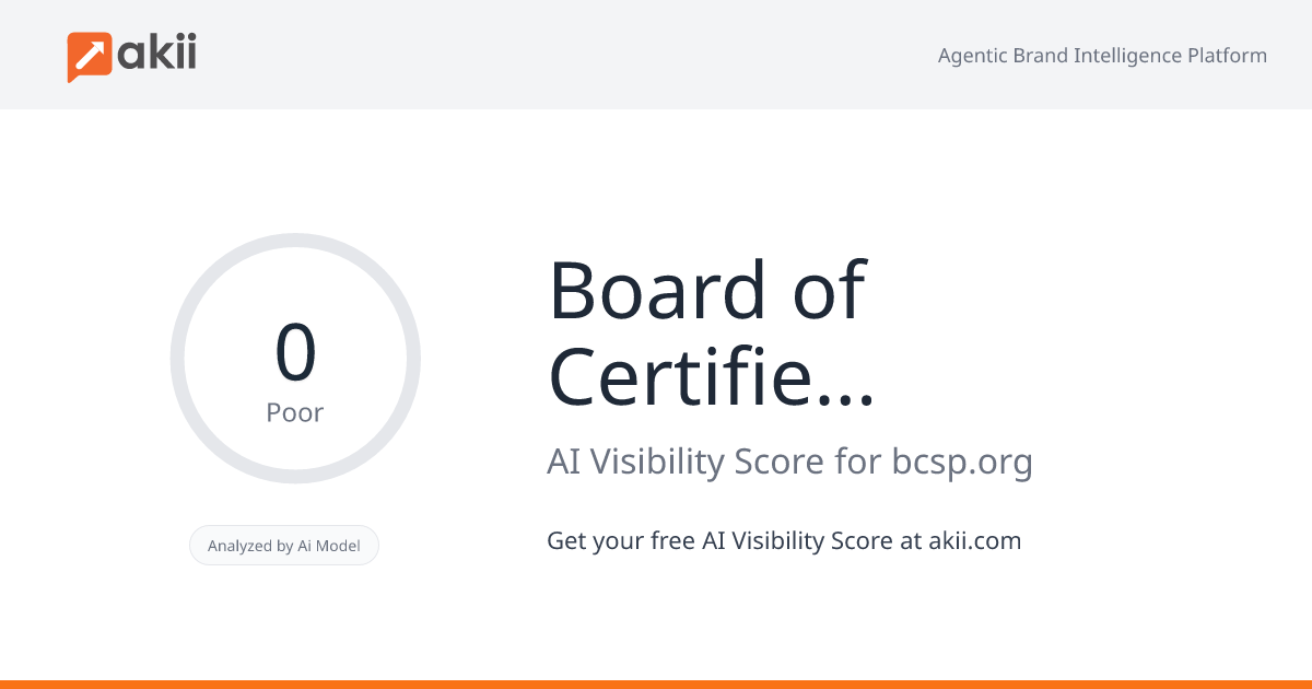 Board of Certified Safety Professionals AI Visibility Score