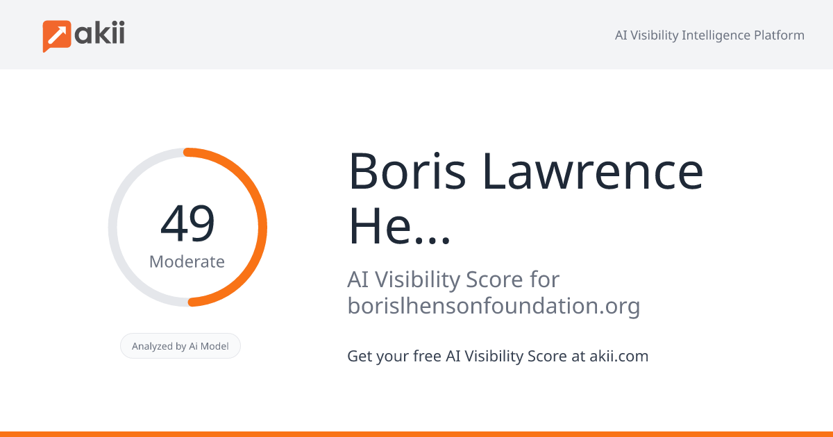 Boris Lawrence Henson Foundation AI Visibility Score