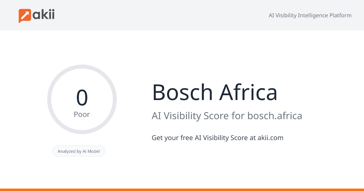 Bosch  Africa AI Visibility Score