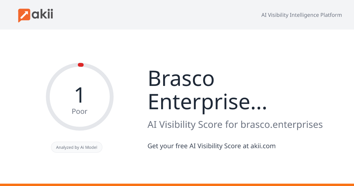 Brasco Enterprises Group AI Visibility Score