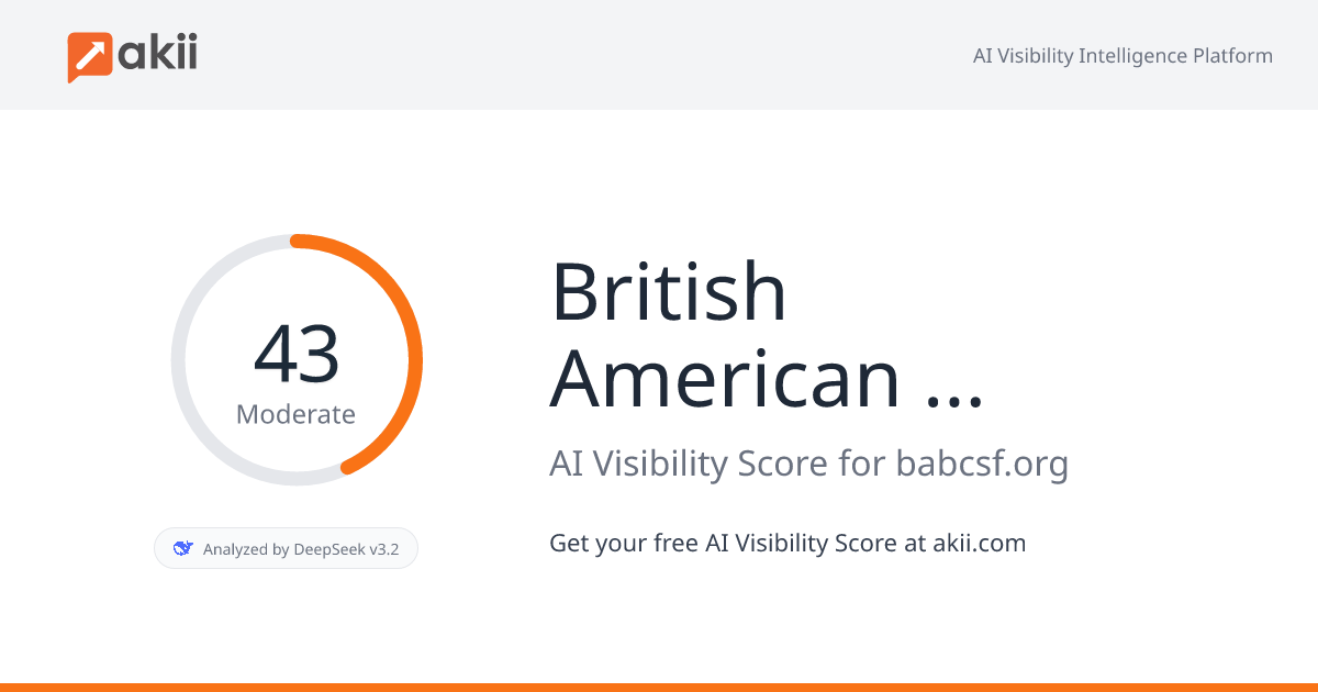 British American Business Council Northern California AI Visibility Score