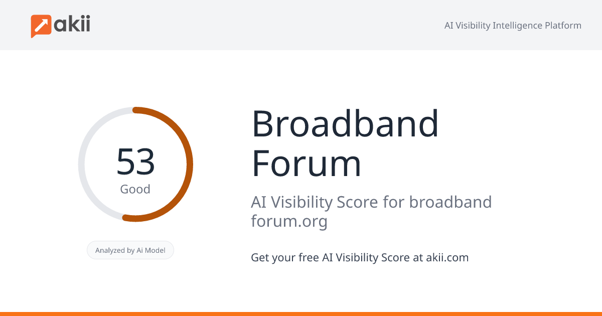 Broadband Forum AI Visibility Score
