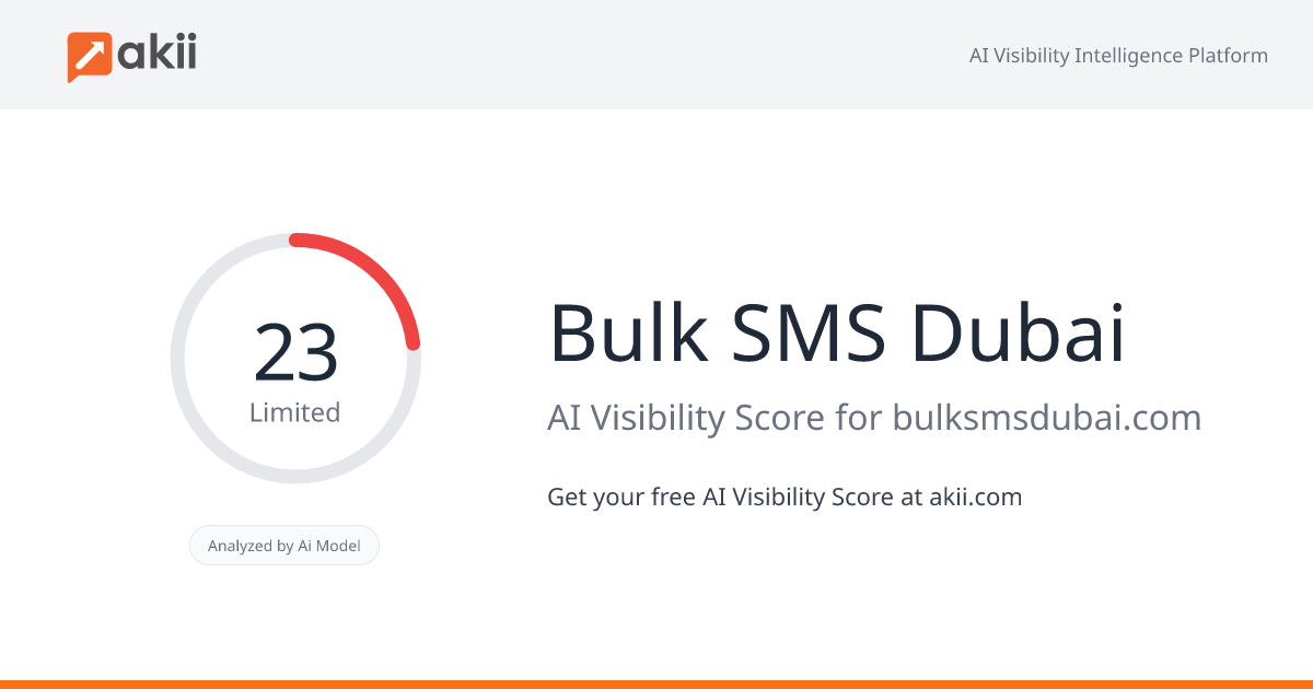 Bulk SMS Dubai AI Visibility Score