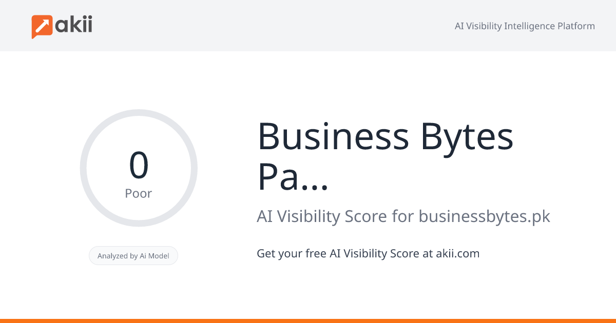 Business Bytes Pakistan AI Visibility Score